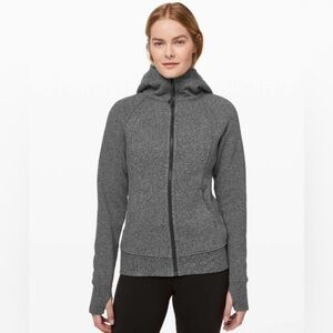 Lululemon Scuba Hoodie Heathered Speckled Black Sz 6
